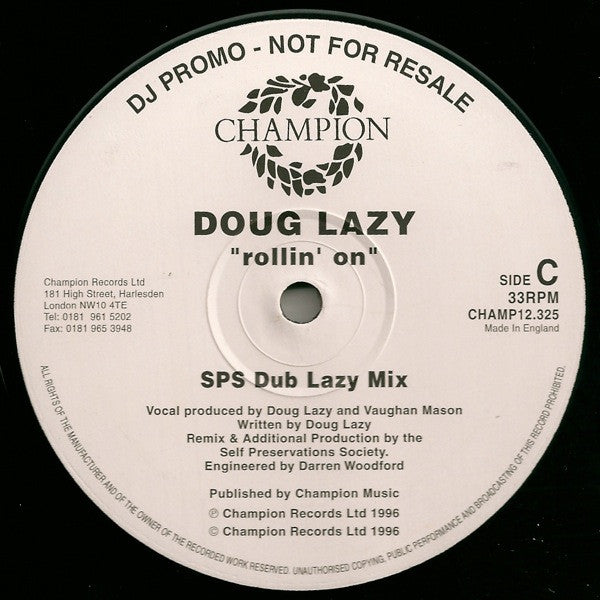 Doug Lazy : Rollin' On (2x12", Promo)