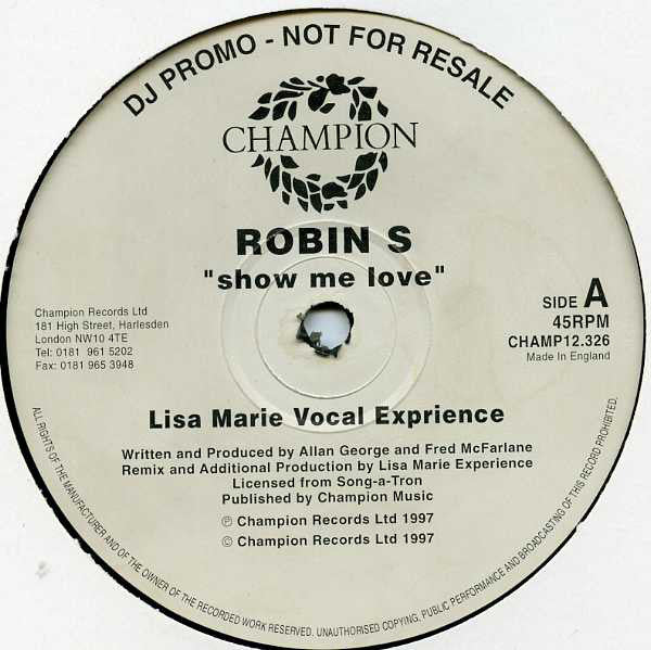 Robin S. : Show Me Love (2x12", Promo)
