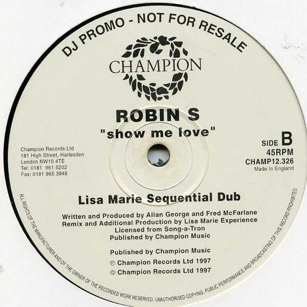 Robin S. : Show Me Love (2x12", Promo)