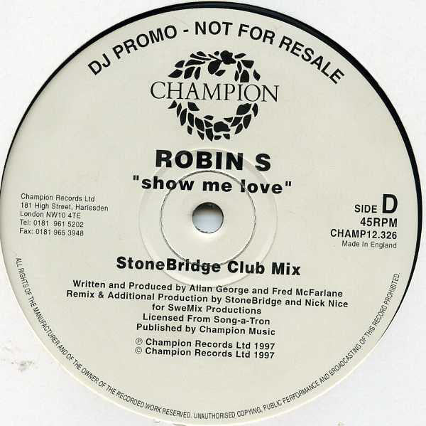 Robin S. : Show Me Love (2x12", Promo)