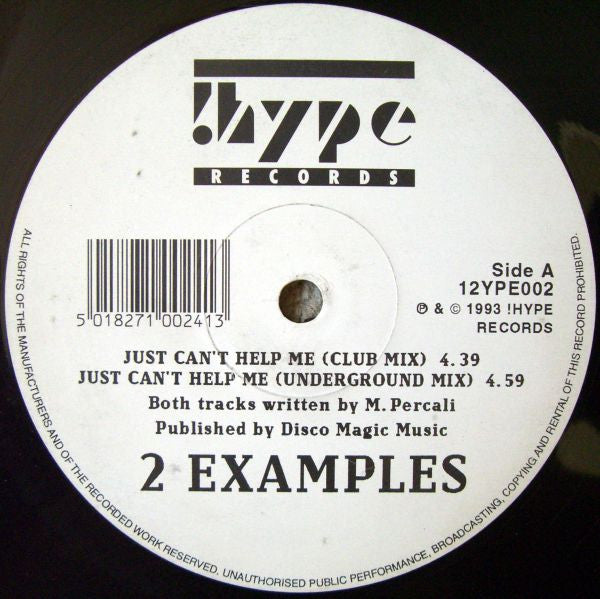 2 Examples : Just Can't Help Me (12")