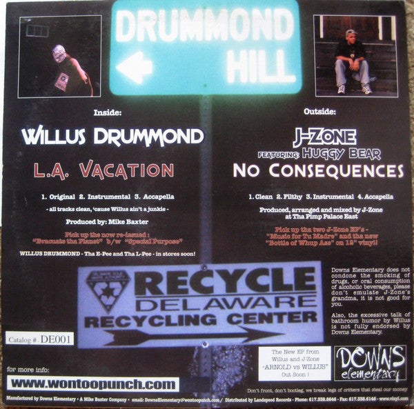 Willus Drummond vs J-Zone : L.A. Vacation / No Consequences (12")