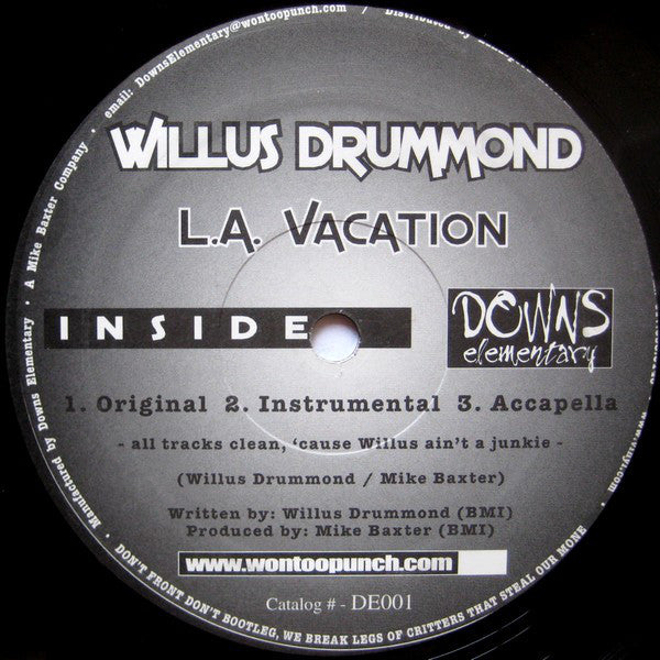Willus Drummond vs J-Zone : L.A. Vacation / No Consequences (12")