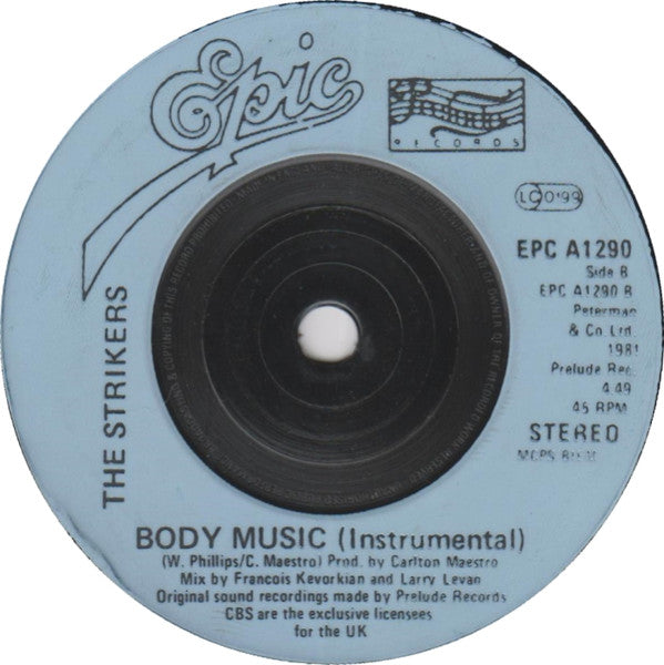 The Strikers : Body Music (7", Single, inj)