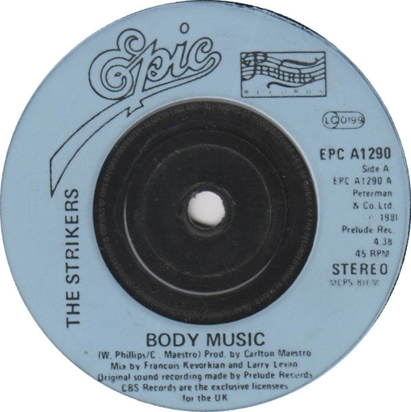 The Strikers : Body Music (7", Single, inj)