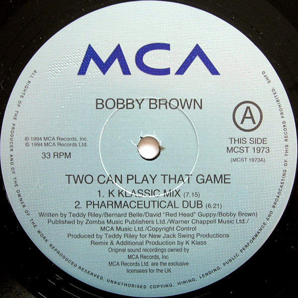 Bobby Brown : Two Can Play That Game (The K Klass Mixes) (12", Single)