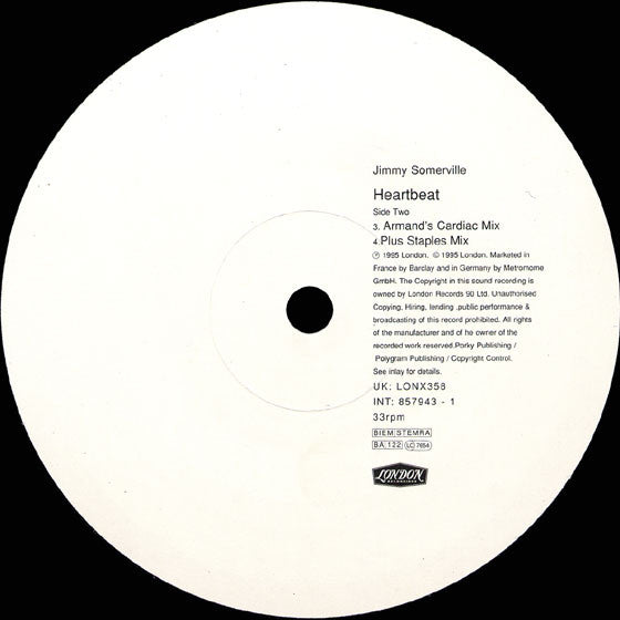 Jimmy Somerville : Heartbeat (12", Single)