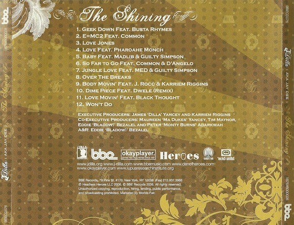 J Dilla : The Shining (CD, Album)