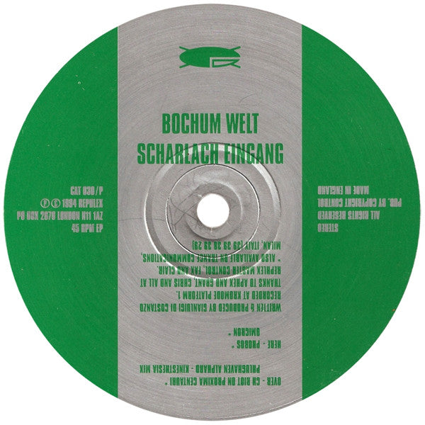 Bochum Welt : Scharlach Eingang (12", EP)