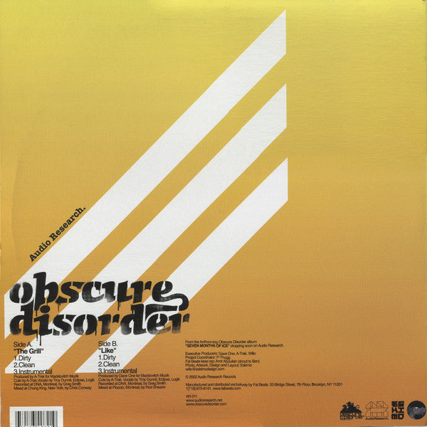 Obscure Disorder : The Grill / Like (12")