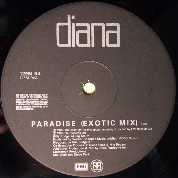Diana Ross : Paradise (12", Single)
