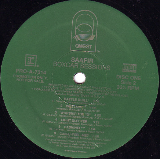 Saafir : Boxcar Sessions (2xLP, Album, Promo)