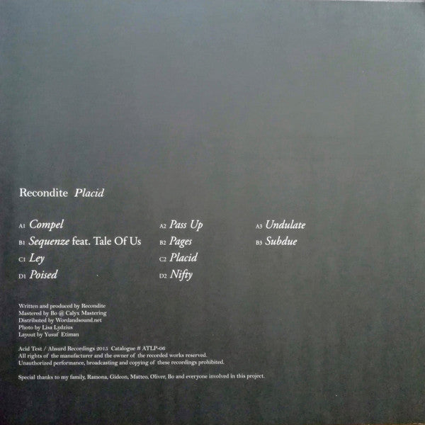 Recondite : Placid (2xLP, Album)