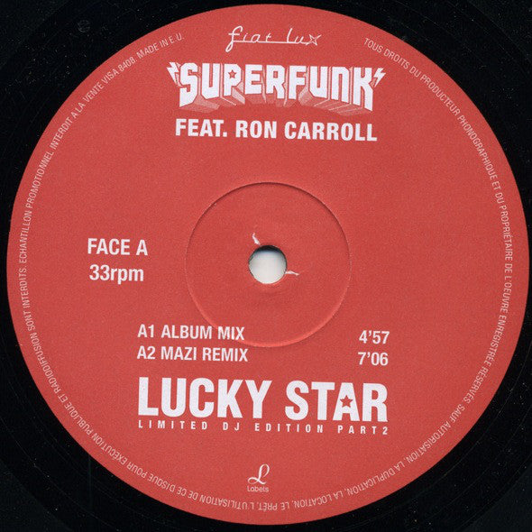 Superfunk Feat. Ron Carroll : Lucky Star (Limited DJ Edition Part 2) (12", Ltd)