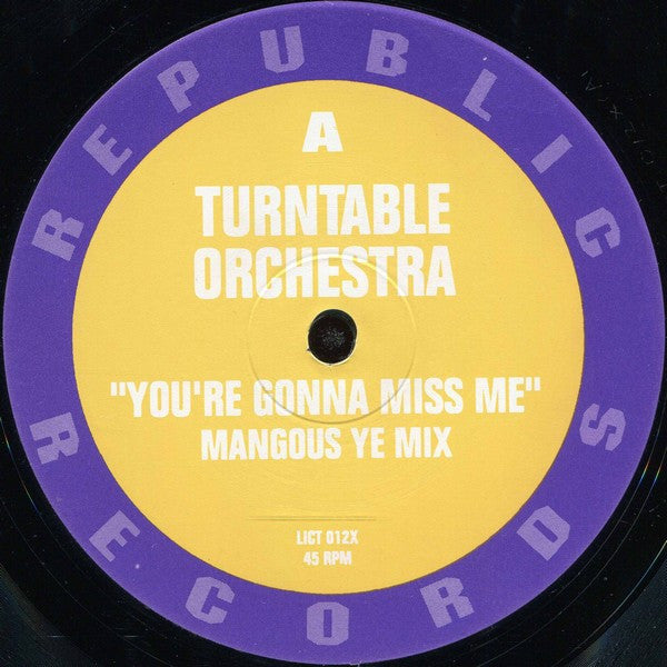 Turntable Orchestra : You're Gonna Miss Me (A Guy Called Gerald Remix) (12", Single)