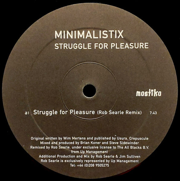 Minimalistix : Struggle For Pleasure (12")