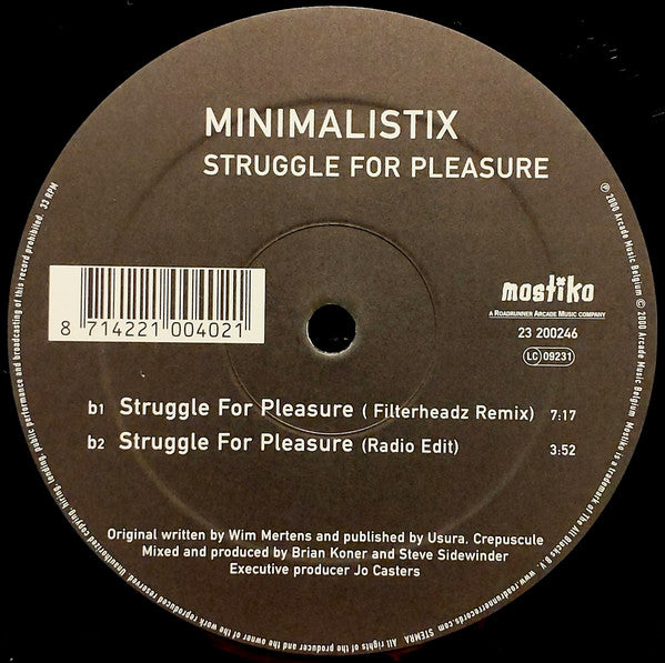 Minimalistix : Struggle For Pleasure (12")