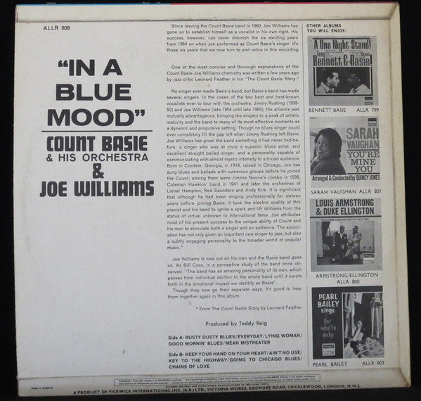 Count Basie And Joe Williams : In A Blue Mood (LP, Comp)