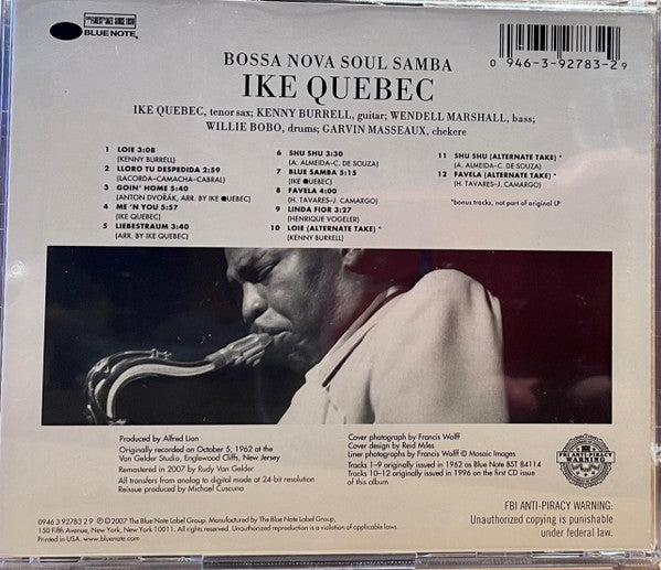 Ike Quebec : Bossa Nova Soul Samba (CD, Album, RE, RM)