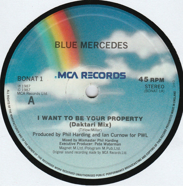 Blue Mercedes : I Want To Be Your Property (12")