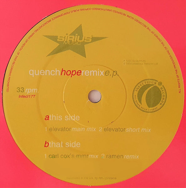 Quench : Hope Remix E.P. (12", EP)