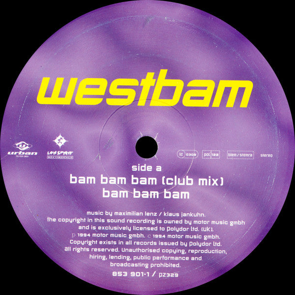 WestBam : Bam Bam Bam (12")