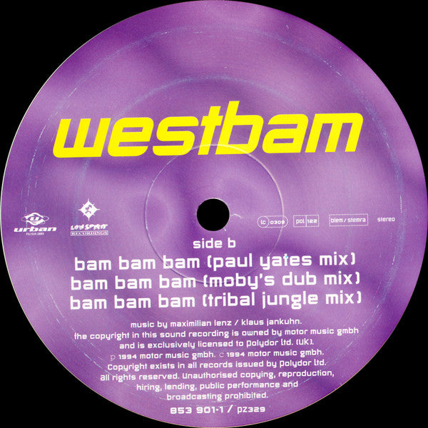 WestBam : Bam Bam Bam (12")