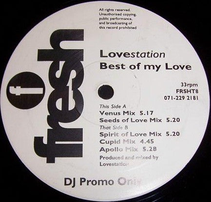 Lovestation : Best Of My Love (12", Promo)