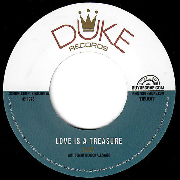 Lizzy With Tommy McCook Allstars / Freddie McKay With Tommy McCook & The Supersonics : Love Is A Treasure (7", RE)