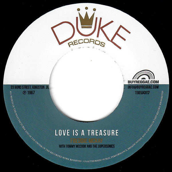 Lizzy With Tommy McCook Allstars / Freddie McKay With Tommy McCook & The Supersonics : Love Is A Treasure (7", RE)