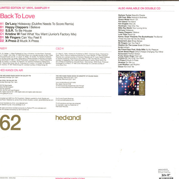 Various : Back To Love (2x12", Ltd, Smplr)