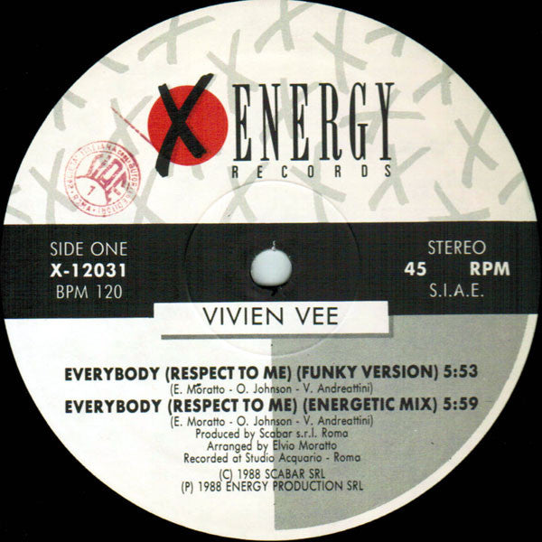 Vivien Vee : Everybody (Respect To Me) (12")