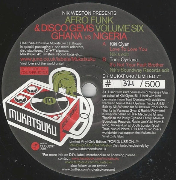 Various : Afro Funk & Disco Gems Volume Six Ghana vs Nigeria (7", Ltd, Num)