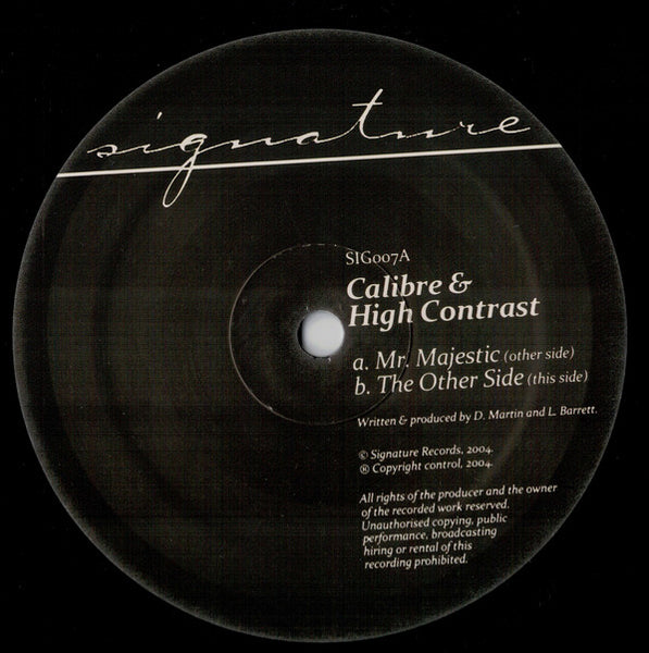 Calibre & High Contrast : Mr. Majestic / The Other Side (12", RE, RP)