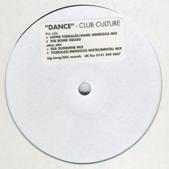 Club Culture : Dance (12", W/Lbl, Sti)