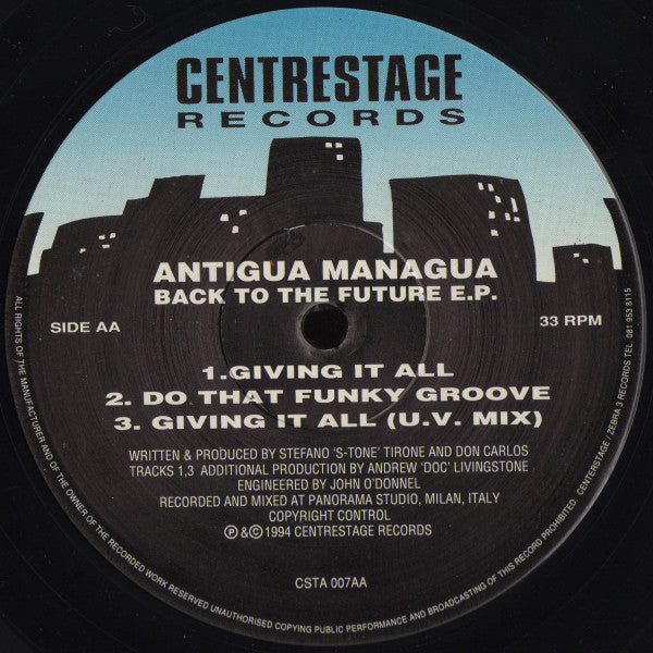 Antigua Managua : Back To The Future E.P. (12", EP)