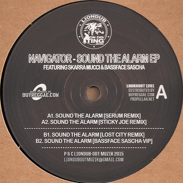 Navigator Feat. Skarra Mucci & Bassface Sascha : Sound The Alarm EP (12", EP)