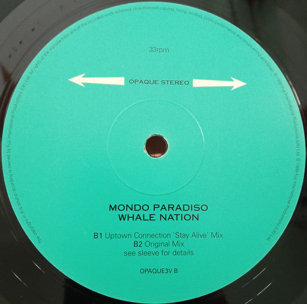 Mondo Paradiso : Whale Nation (12")