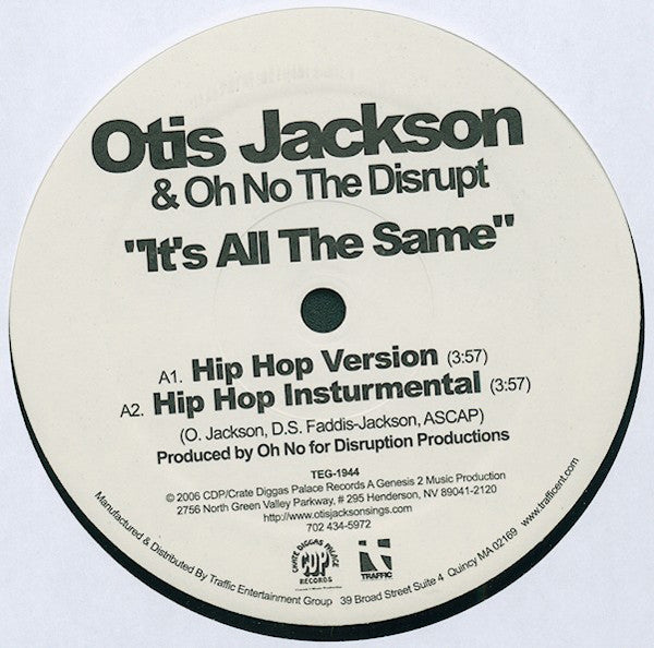 Otis Jackson Sr. & Oh No : It's All The Same (12")