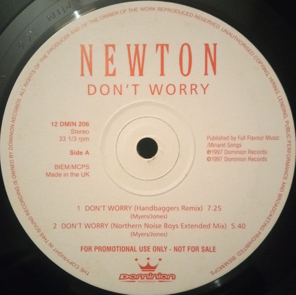 Newton (2) : Don't Worry (12", Promo)