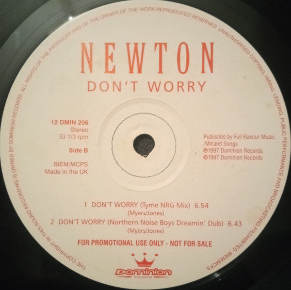 Newton (2) : Don't Worry (12", Promo)
