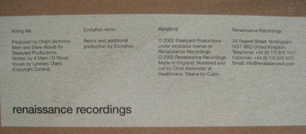 Origin : Killing Me (Disc Two) (12")
