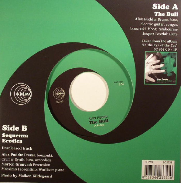 Alex Puddu : The Bull / Sequenza Erotica (7", Single)