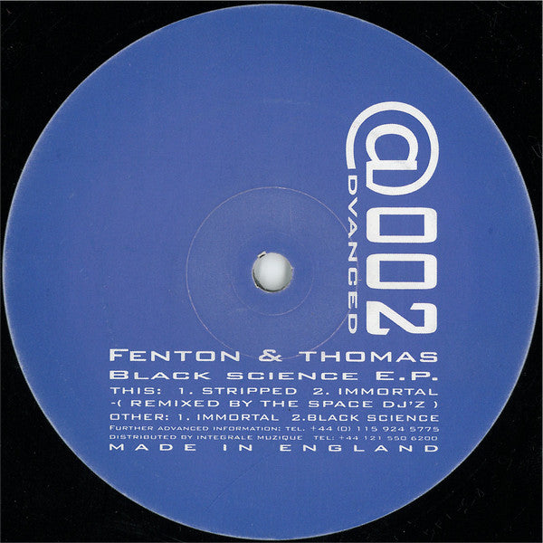 Ade Fenton & Tony Thomas : Black Science E.P. (12", EP)