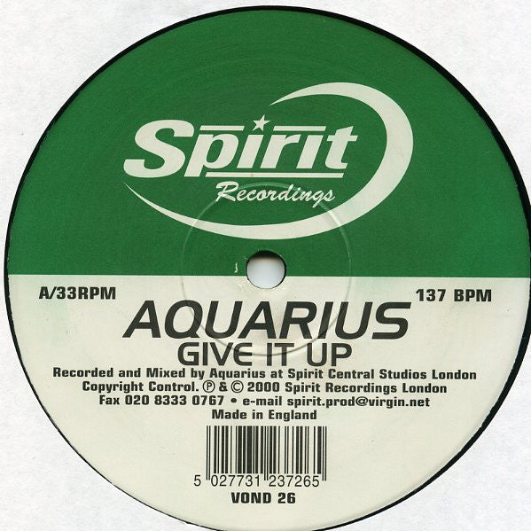 Aquarius (2) : Give It Up (12")