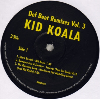Kid Koala : Def Beat Remixes Vol. 3 (2x12", Comp, Unofficial)