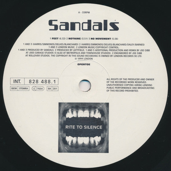 Sandals : Rite To Silence (2xLP, Album, Ltd)