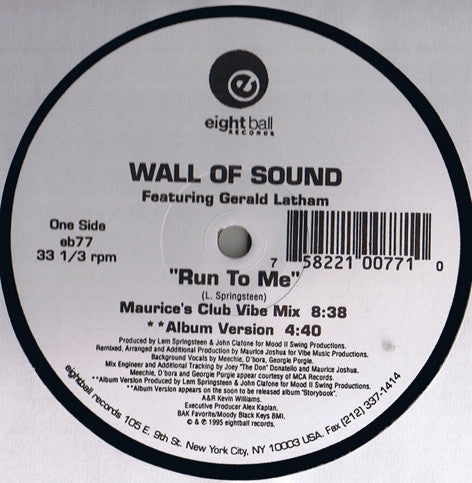 Wall Of Sound : Run To Me (12")