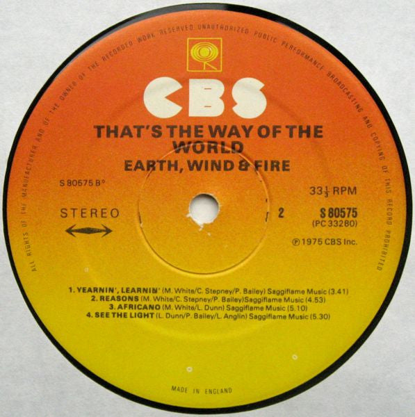 Earth, Wind & Fire : That's The Way Of The World (LP, Album)