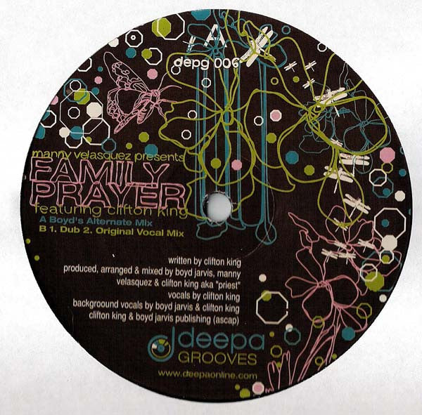 Manny Velasquez Featuring Clifton King : Family Prayer (12")